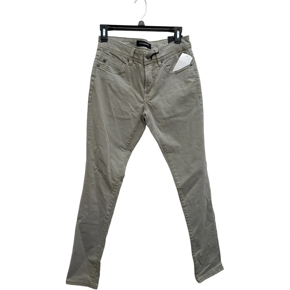 𝅺LIVERPOOL SLIM STRAIGHT LEG DENIM JEANS in gray 28x32